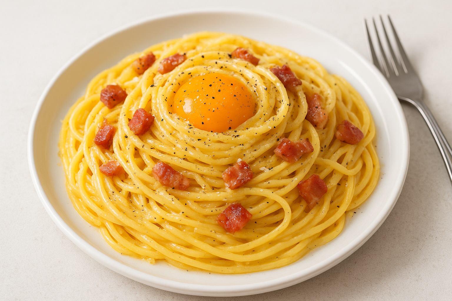 簡単・クリーミーなスパゲッティ・アラカルボナーラの作り方｜パンチェッタと卵チーズで本格レシピ