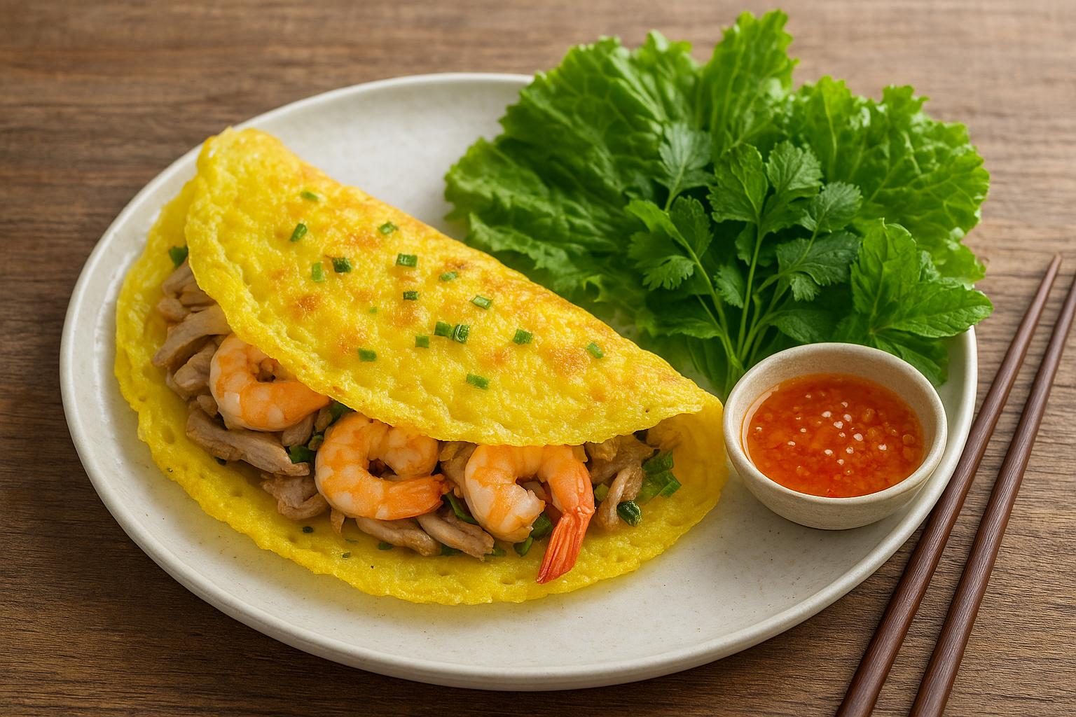 本格バインセオの作り方｜米粉のサクサク生地と豚肉・えびのベトナム風クレープ