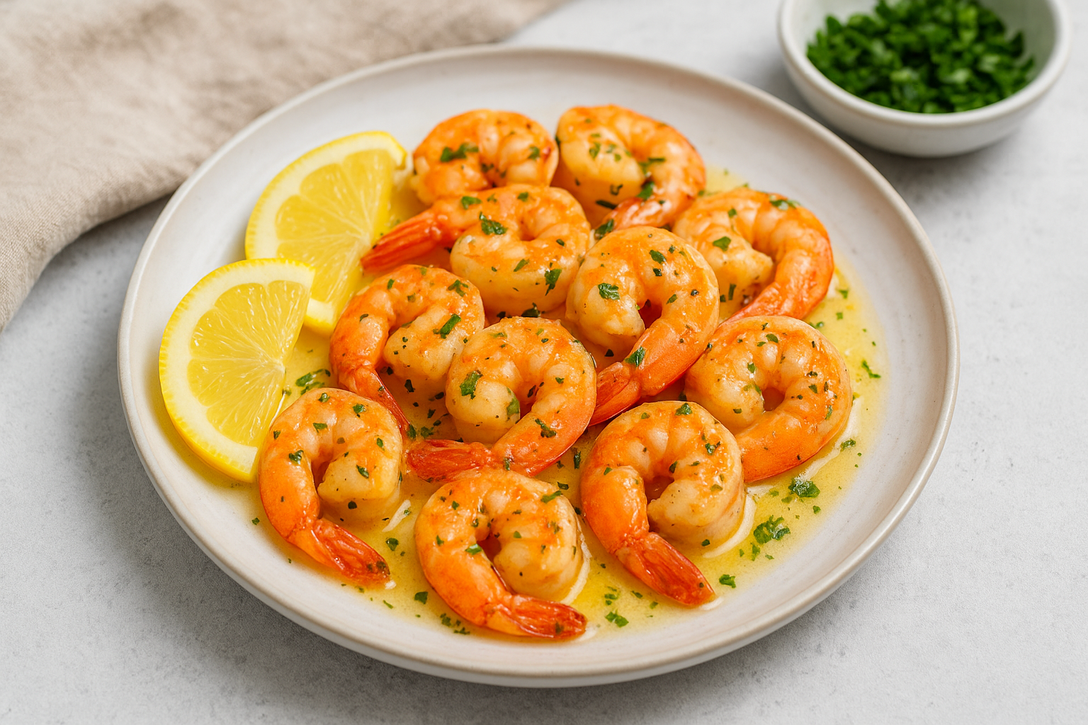 簡単シュリンプスキャンピの作り方｜ニンニク香るレモン風味エビのソテー