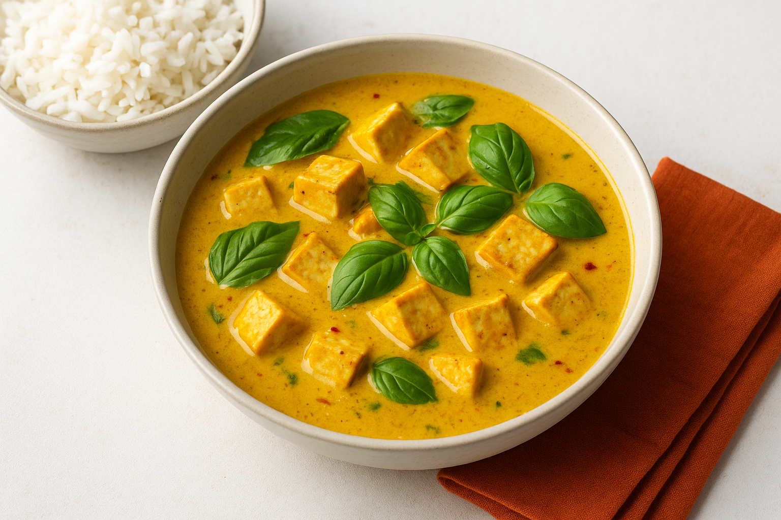 豆腐とバジルのスパイシーカレーの作り方｜ココナッツミルクでコクと香り
