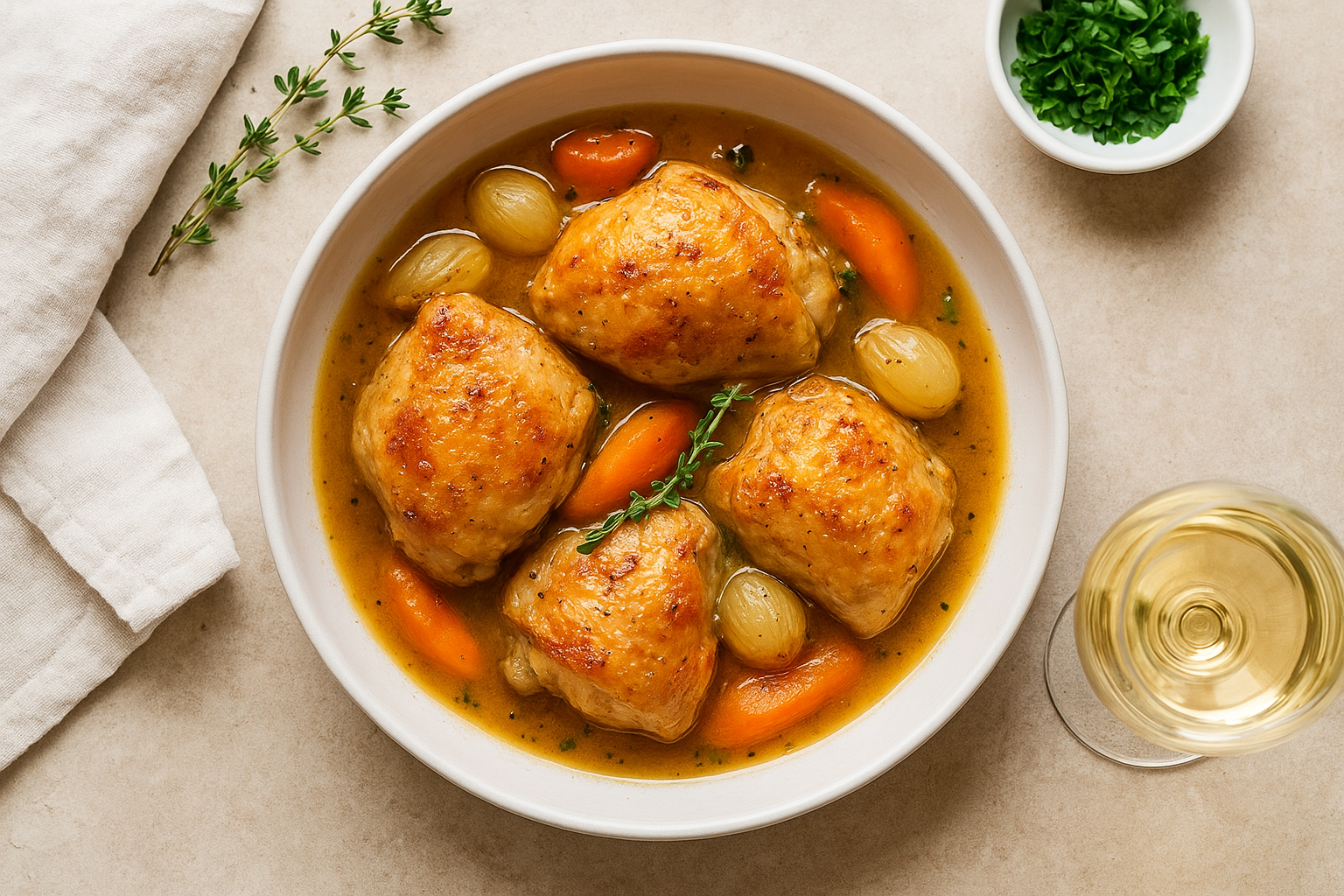 鶏肉のブレゼの作り方｜香り高い白ワイン煮込みでしっとり仕上げ