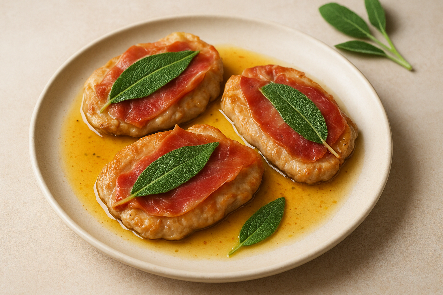 サルティンボッカのレシピ｜香り高いセージとプロシュットのジューシーな一品