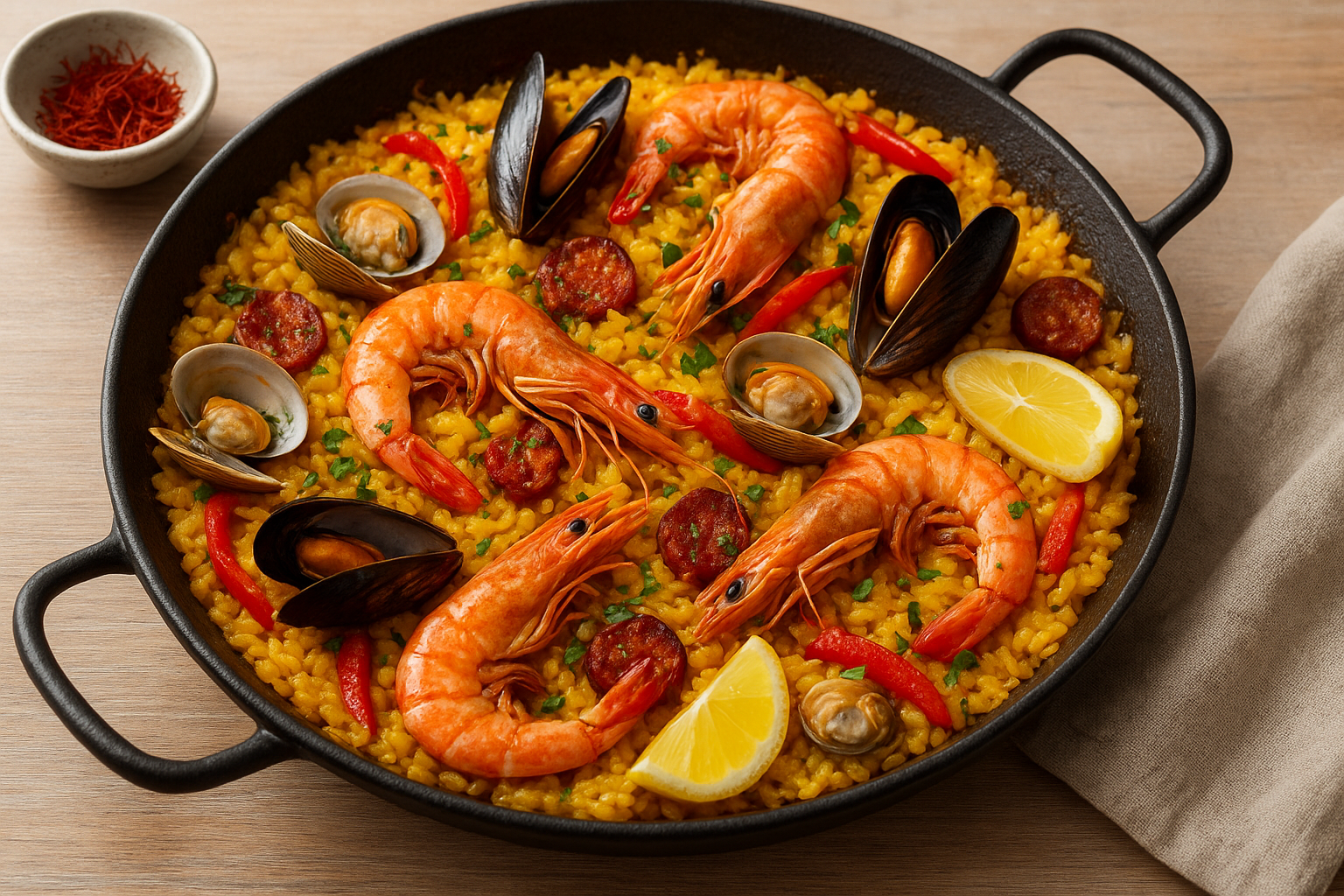家庭で作る絶品パエリアの作り方｜サフランの香りと魚介の旨味を一鍋で