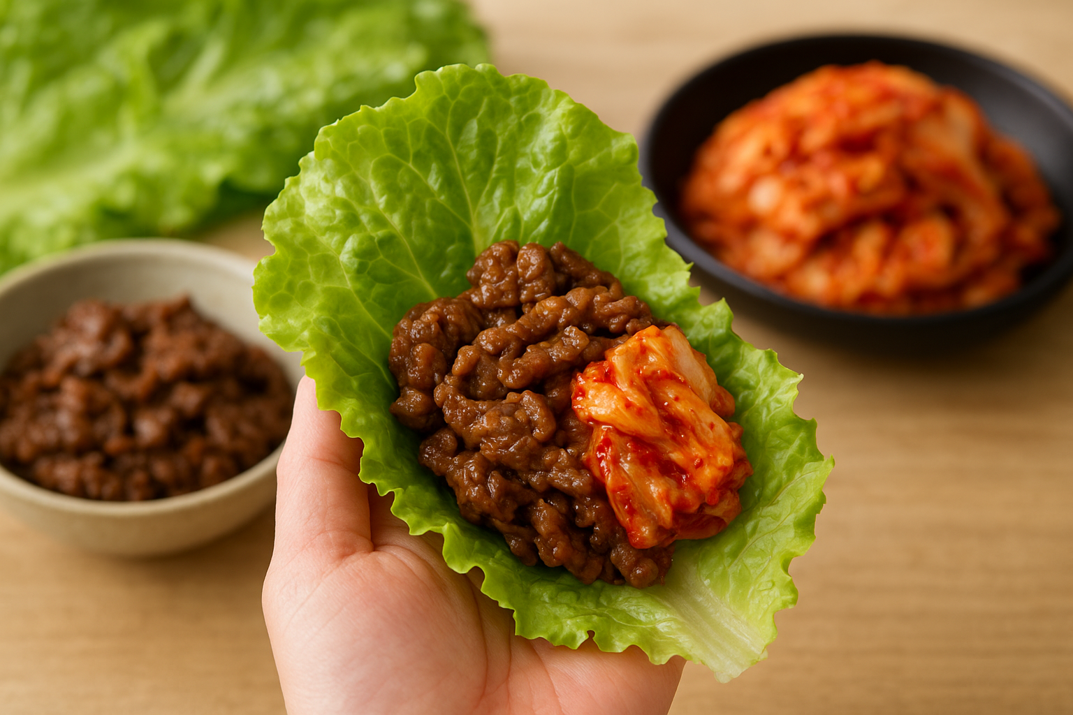 サンチュの包みレシピ｜牛肉とキムチで楽しむ韓国風サンチュ包み